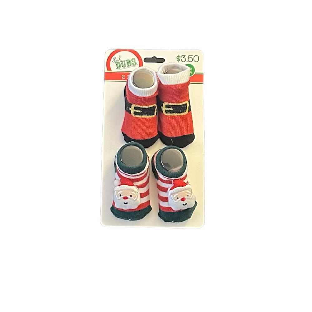 3/$25 Lil DUDS Baby Christmas socks 0-12 months NWT